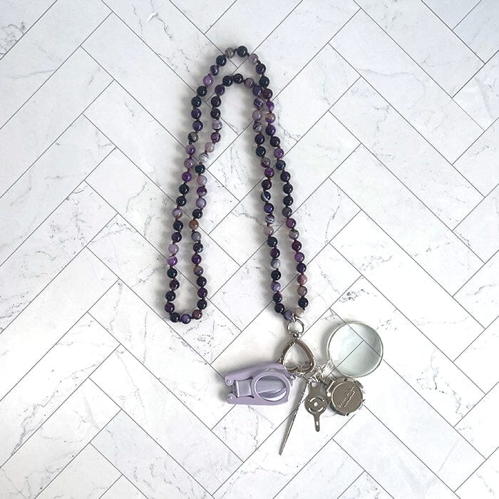 Gemstone Chatelaine Necklace - Multi Purple