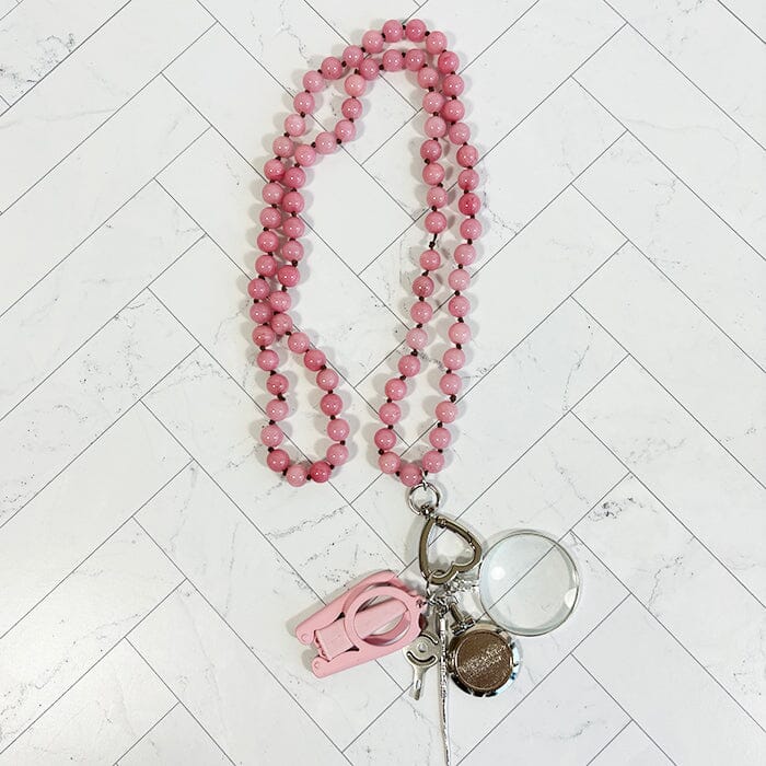 Gemstone Chatelaine Necklace - New Pink 10mm
