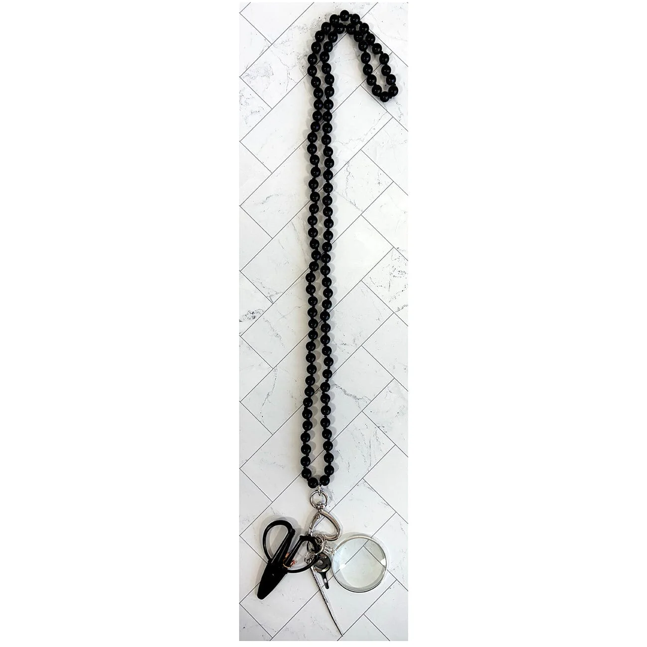 UP UP Chatelaine Necklace - Black Beads