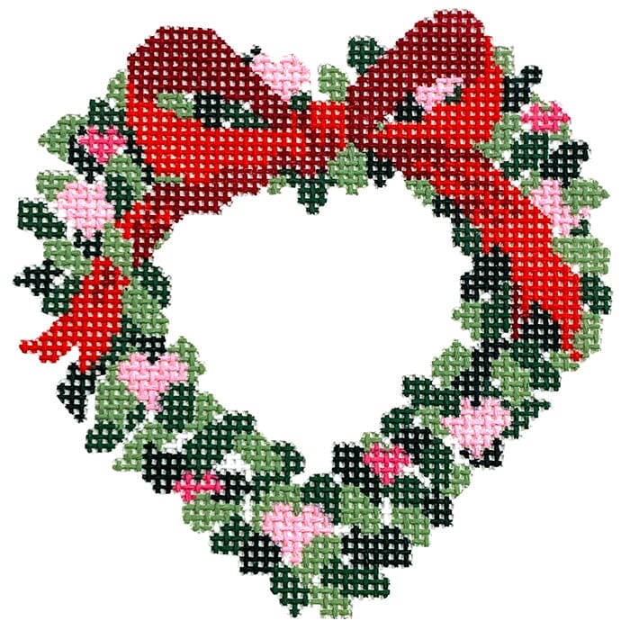 Valentine with Hearts Wreath Red Bow