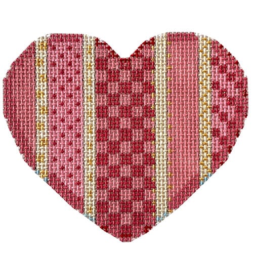 Vertical Checks and Dots Heart