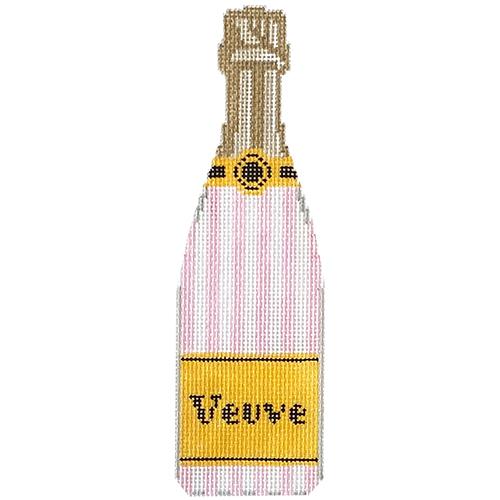 Champagne Bottle - Pink Stripe