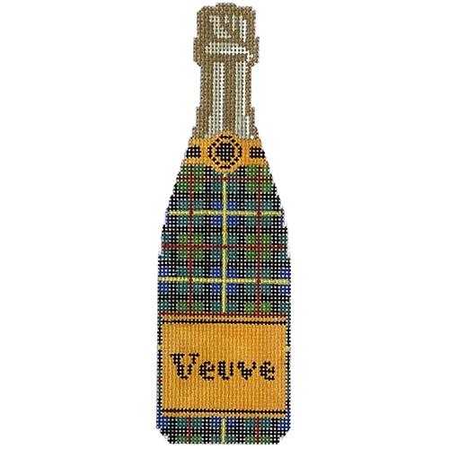 Champagne Bottle - Tartan Plaid