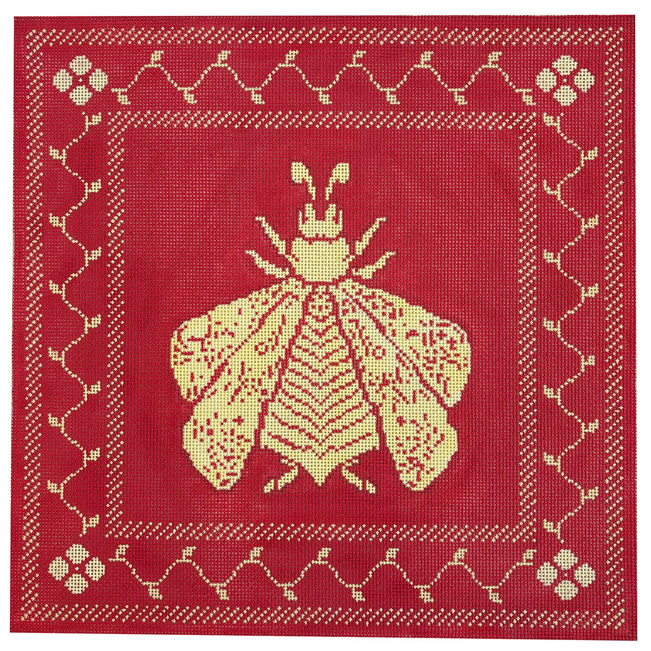 Napoleon's Bee Square Pillow - Coral & Butter on 13