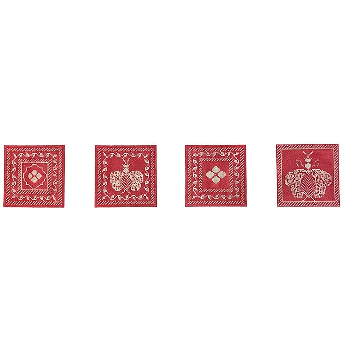 Napoleon's Bees Coasters - Coral & Butter