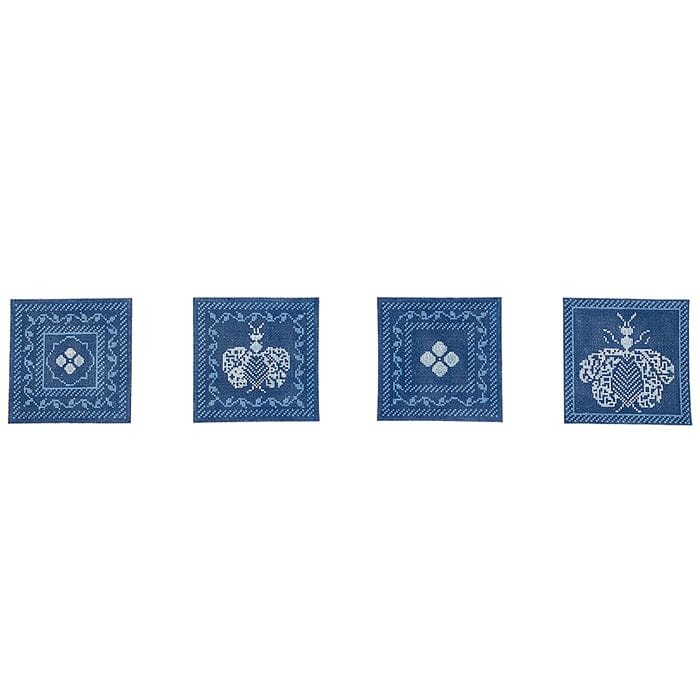 Napoleon's Bees Coasters - Wedgewood & White
