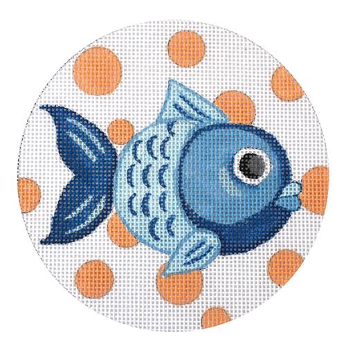 Blue Fish Bubbles Round