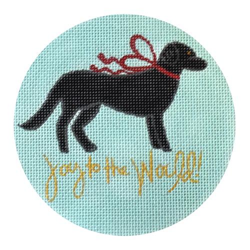 Joy to the World - Black Lab on Blue
