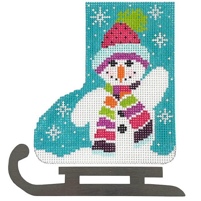 Waving Snowman Mini Skate Ornament