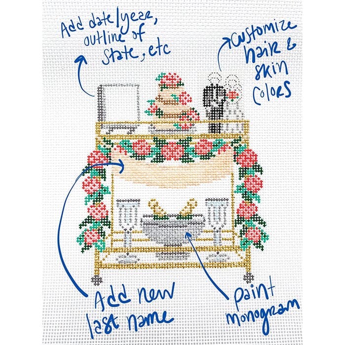 Wedding Bar Cart - Bride & Groom - Image 2