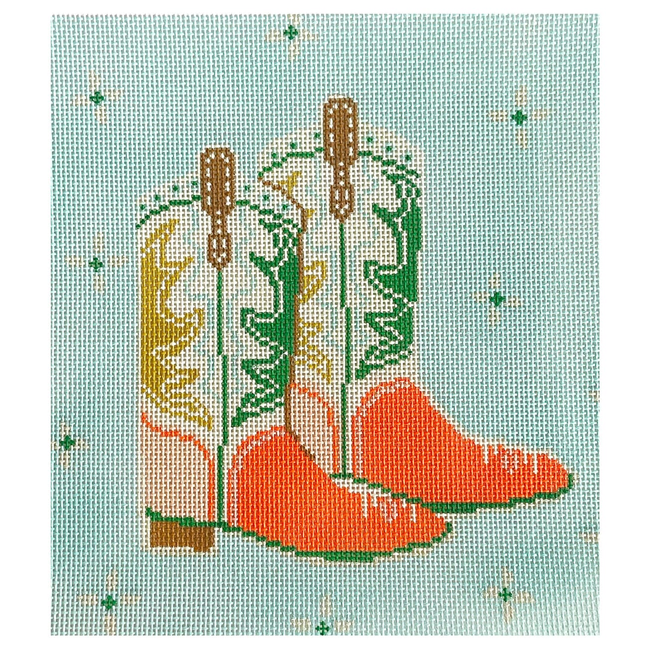 Western Boots on Aqua 10x10