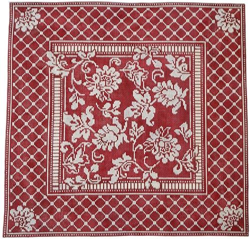 Karen's Damask Pillow Red
