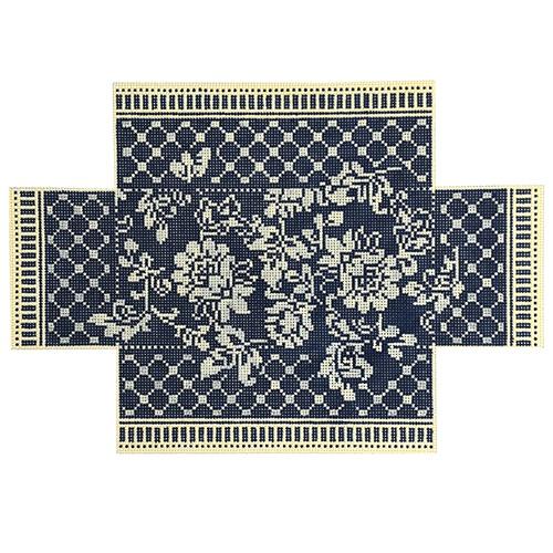 Navy and Ivory Damask Brick Cover