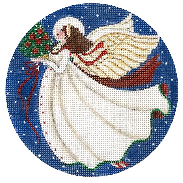 White Angel with Bouquet Ornament