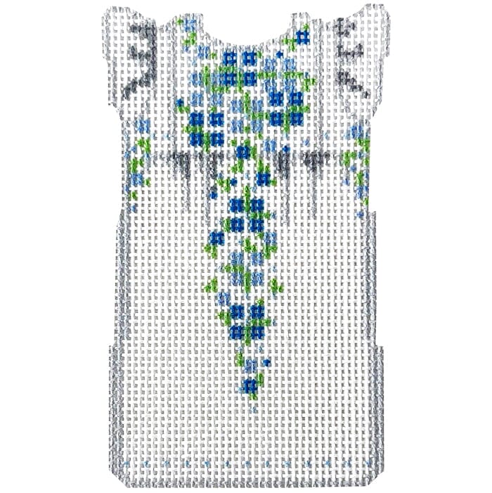 White & Blue Mini Oaxaca Dress