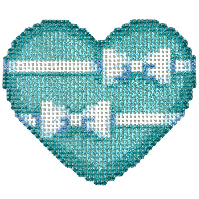 White Bow/Blue Mini Heart