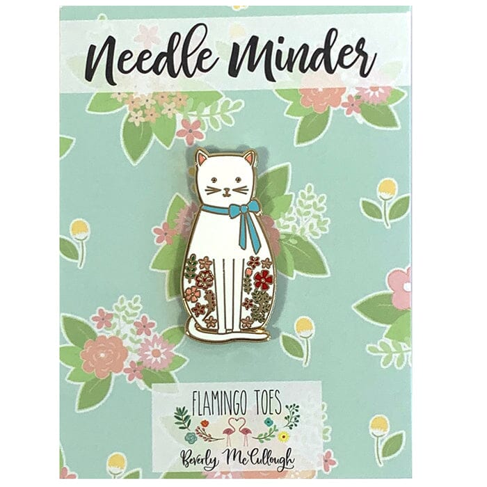 White Floral Cat Needleminder