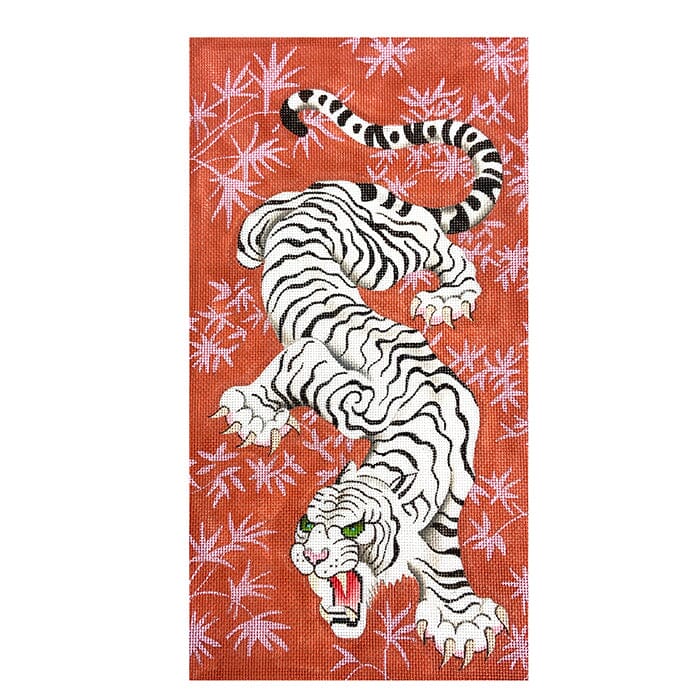 White Tiger Trifold Clutch