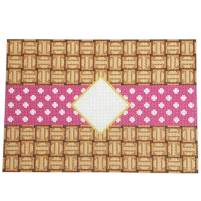 Wicker/Dot/Mono Clutch Pink