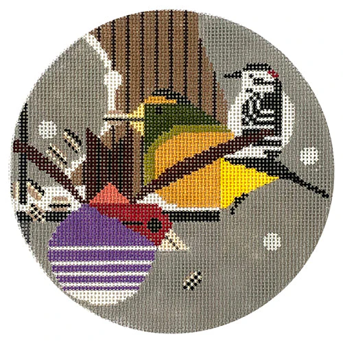 Winter Downy Grosbeak Ornament