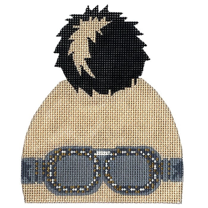 Winter Hat - Cream with Ski Goggles