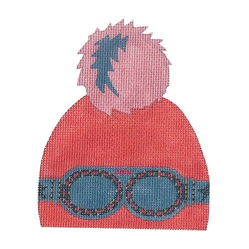 Winter Hat - Pink with Ski Goggles