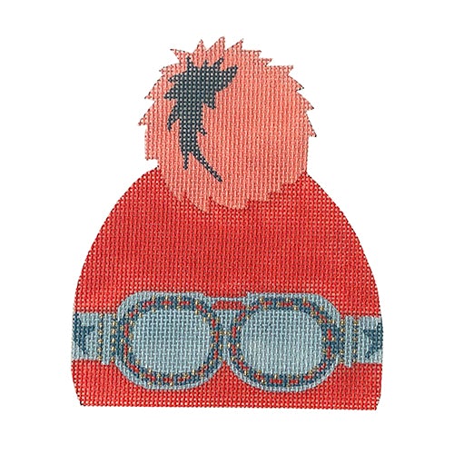 Winter Hat - Red with Ski Goggles