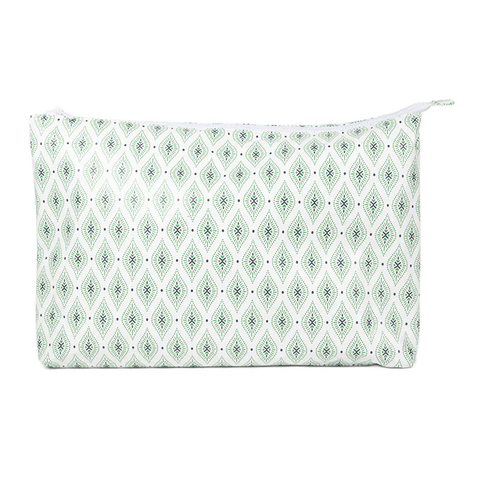 Large Stash Bag 16x11 - Green Ikat