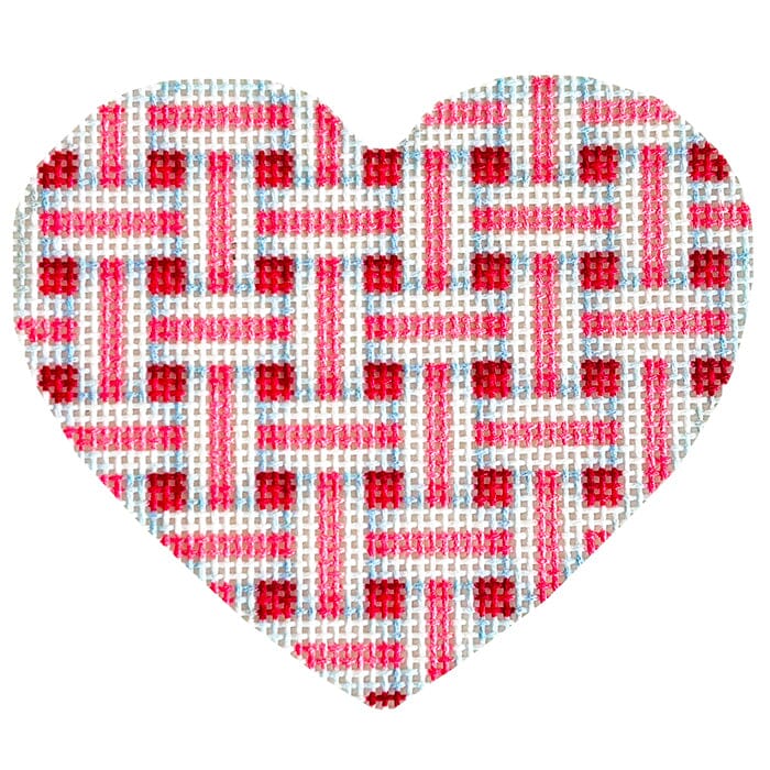 Woven Ribbon Medium Heart/Rose with Stitch Suggestions - Image 3