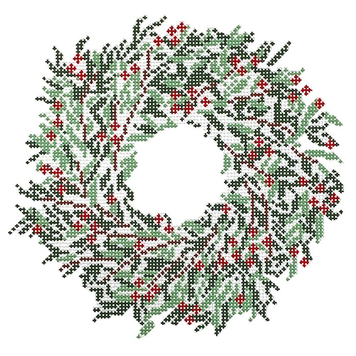 Holiday Wreath Red & Green