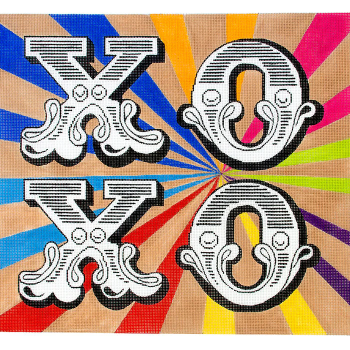 XOXO on Radial Stripes