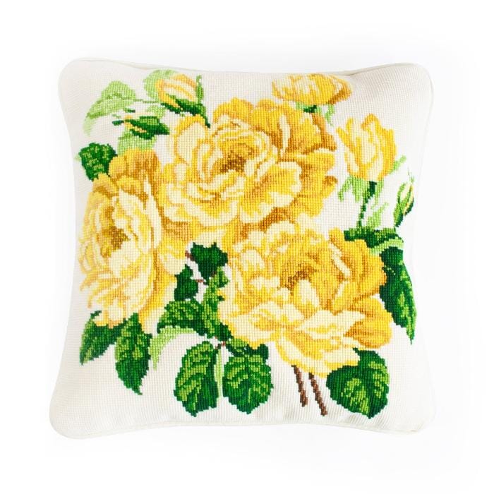 Yellow English Rose Needlepoint Kit