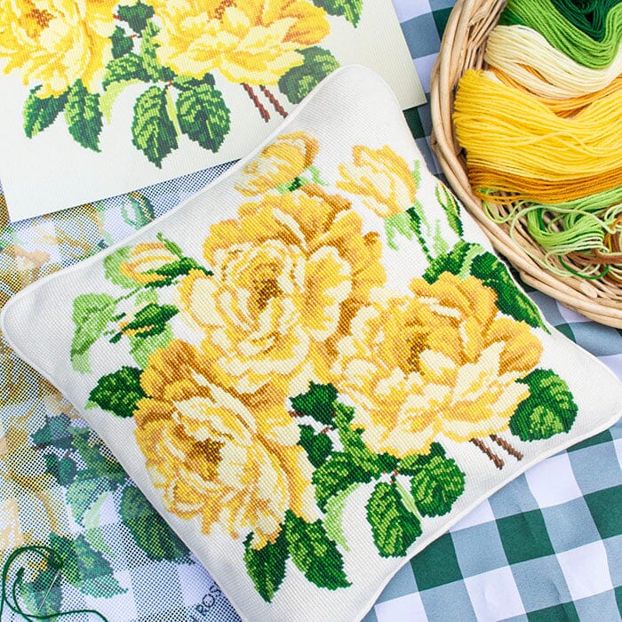 Yellow English Rose Needlepoint Kit - Image 12