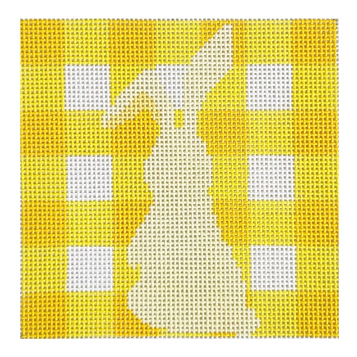 Yellow Gingham Bunny Square
