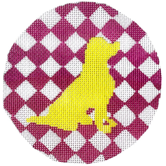 Yellow Lab on Pink Diamonds