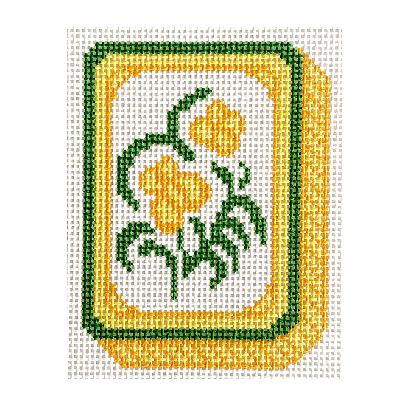 Yellow Mahjong Flower Tile