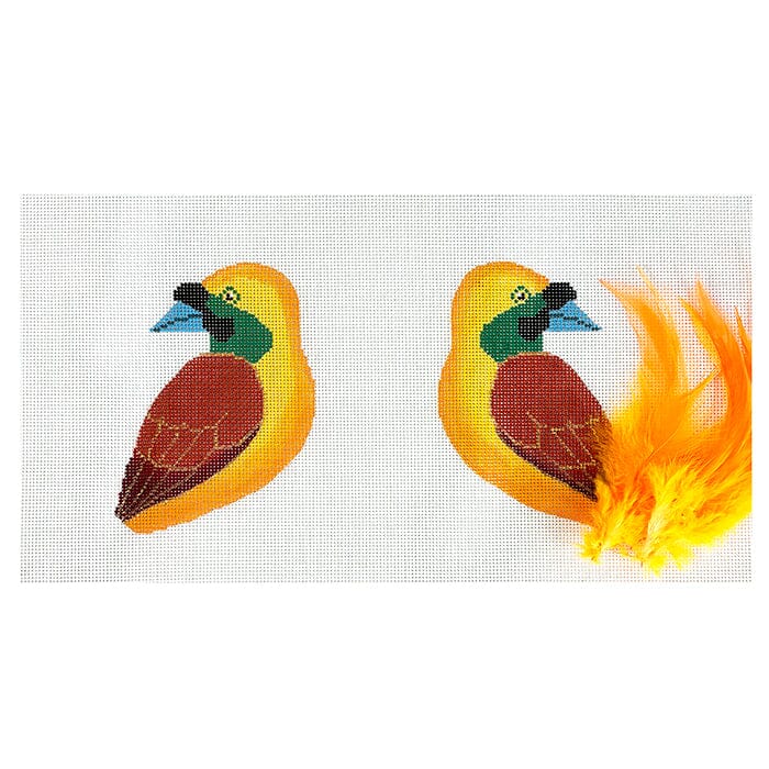 Yellow Orange Bird 2-Sided Clip-On