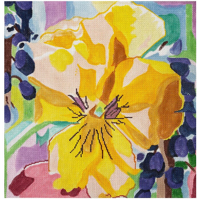 Yellow Pansy and Gape Hyacinthe 14"