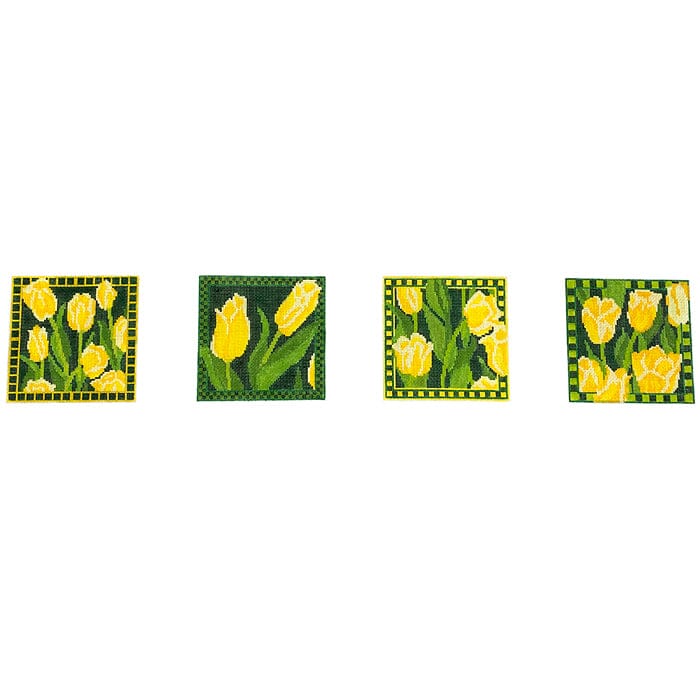 Yellow Tulip Coasters Set